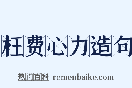 枉费心力造句是什么意思的图片